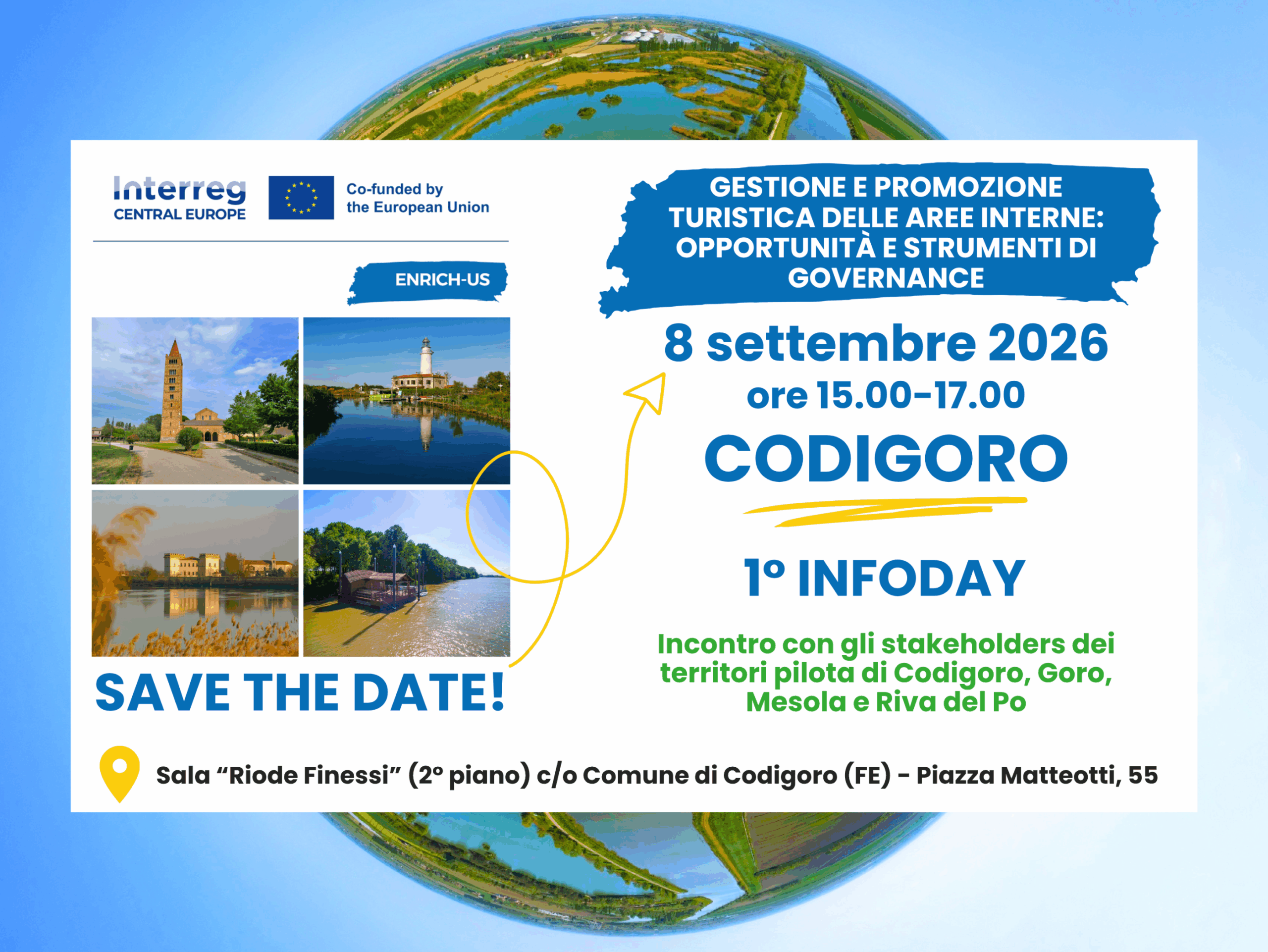 ENRICH-US primo info day 8 settembre 2026 ore 15-17 a Codigoro FE