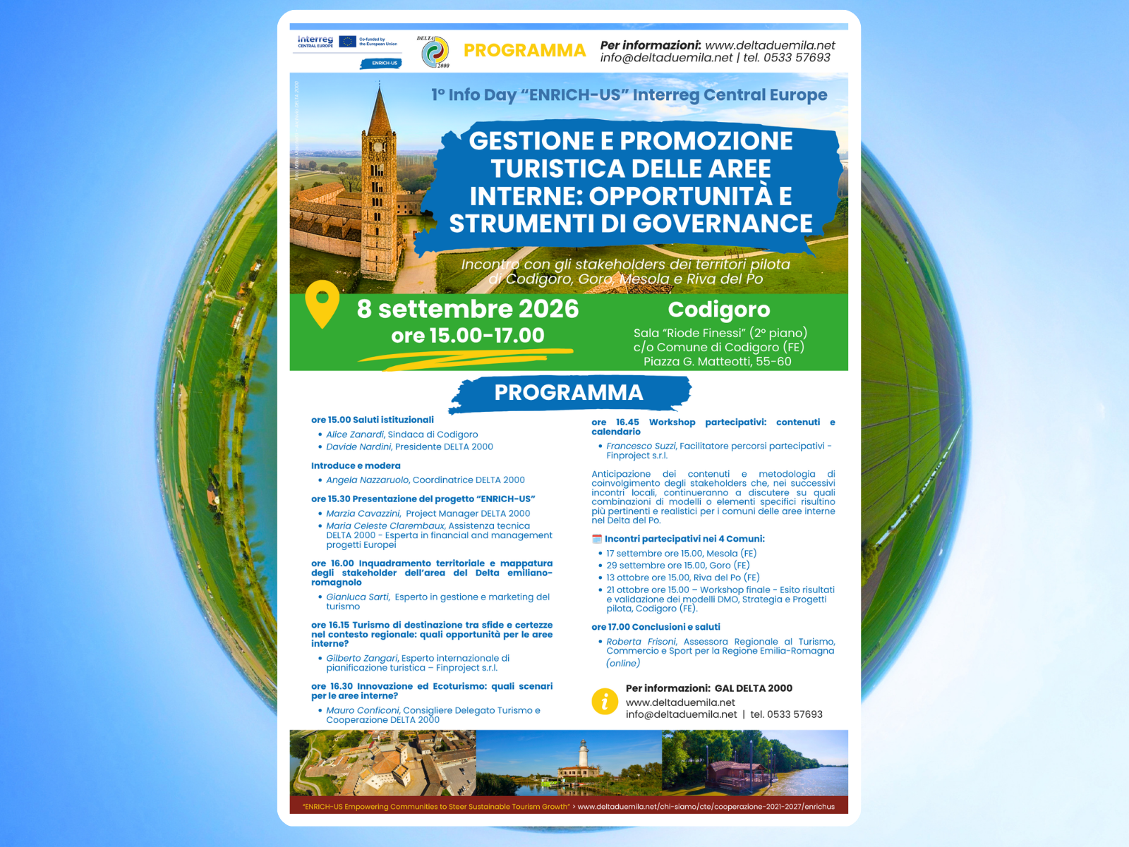 ENRICH-US primo info day 8 settembre 2026 ore 15-17 a Codigoro FE