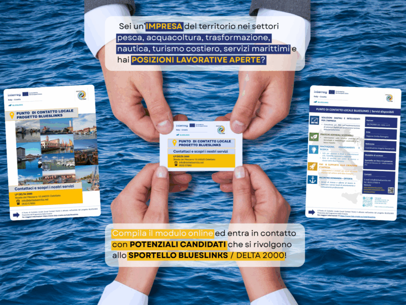 incontro domandaofferta di lavoro blue economy new skills BLUESLINKS punto di contatto locale DELTA 2000