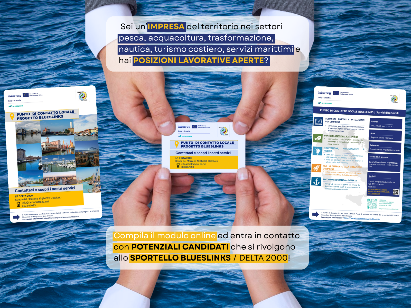 incontro domandaofferta di lavoro blue economy new skills BLUESLINKS punto di contatto locale DELTA 2000