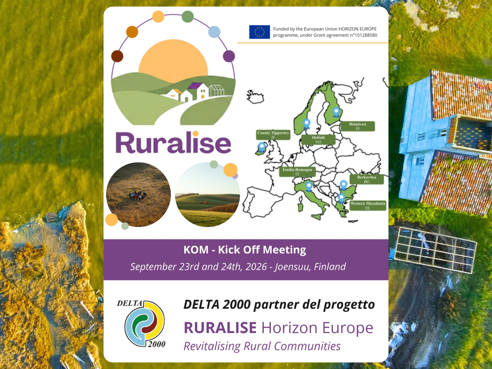 Kick-Off Meeting RURALISE Horizon Europe - 23-24 settembre 2026, Finlandia
