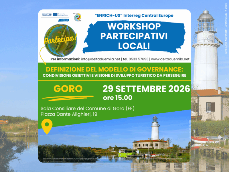 Workshop 2 "ENRICH-US" 29 settembre 2026, ore 15 a Goro (FE)