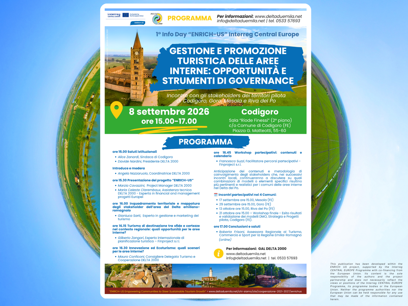 ENRICH-US primo info day 8 settembre 2026 ore 15-17 a Codigoro FE