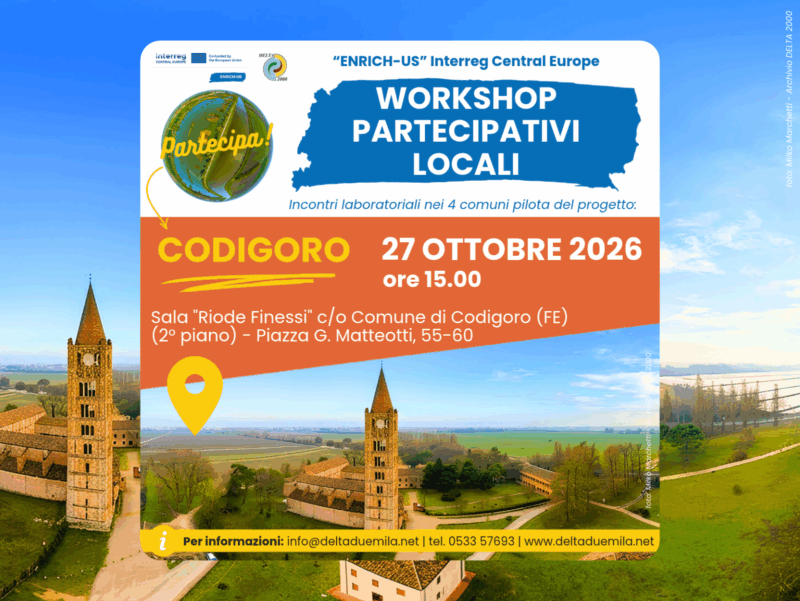 4° Workshop partecipativo locale - 27 ottobre 2026 a Codigoro FE alle ore 15.00