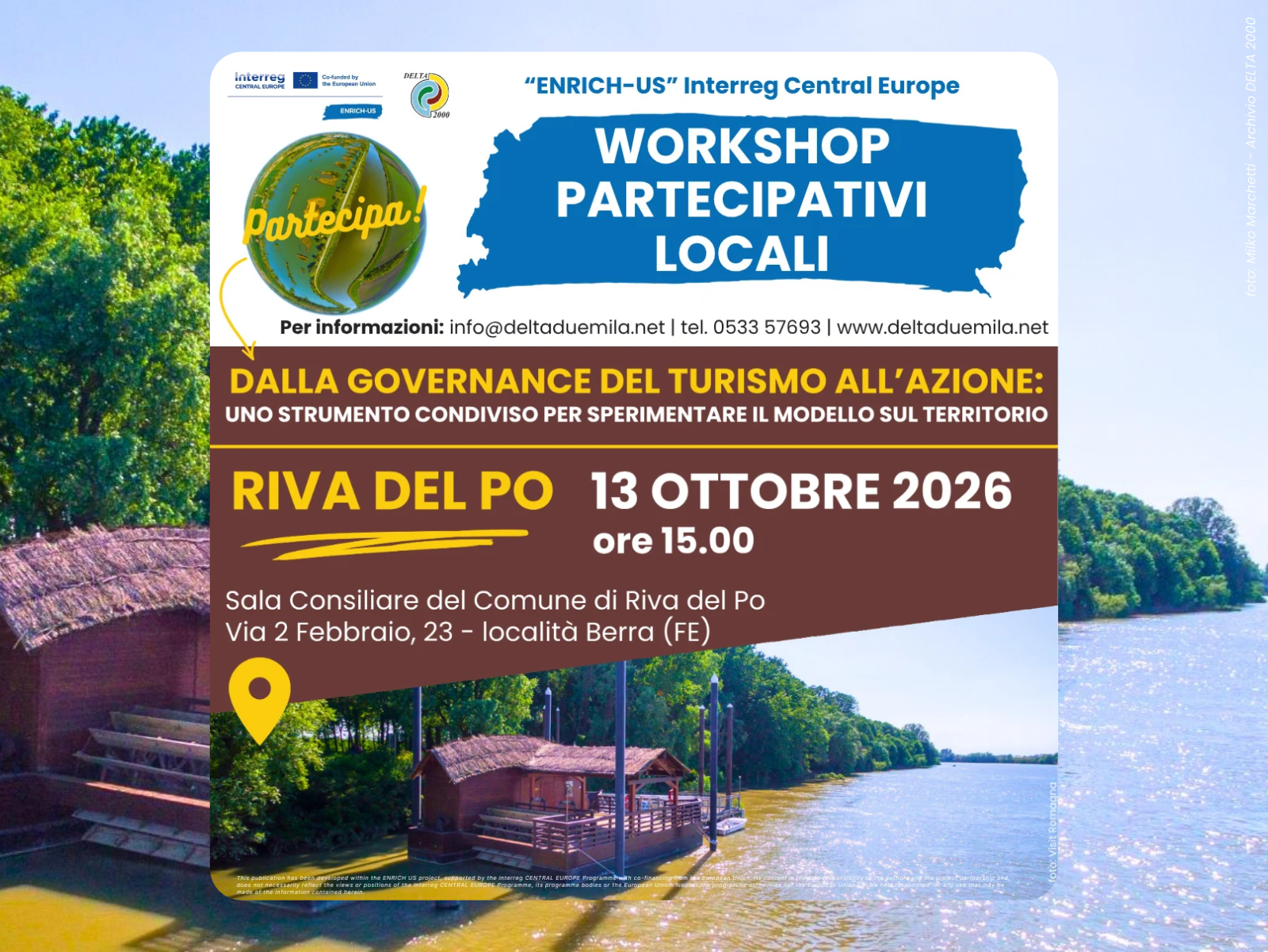 news sito workshop 3 enrich-us 13 ottobre 2026 ore 15 riva del po berra