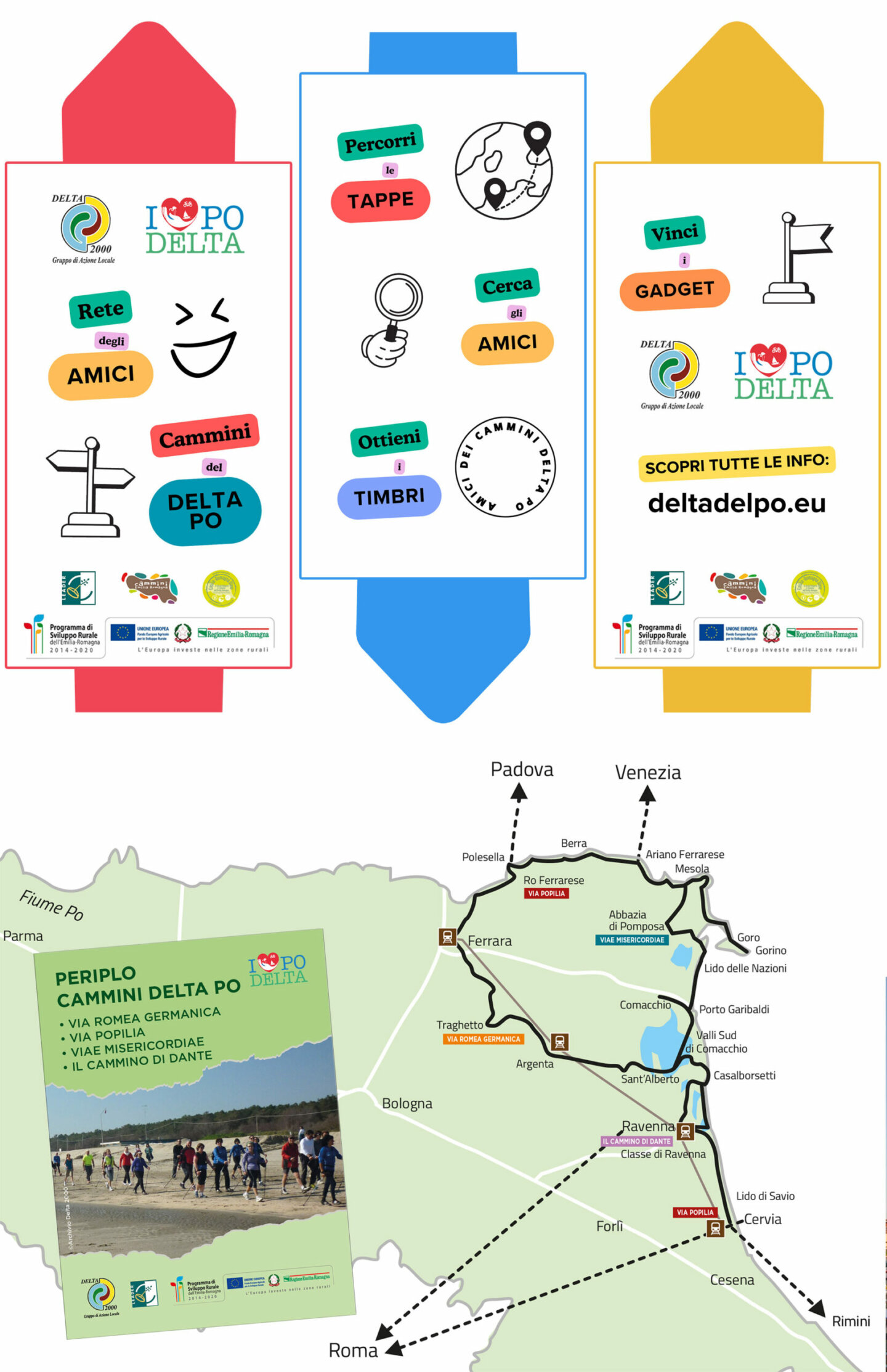 RETE "AMICI DEI CAMMINI DELTA PO": PERCORRI LE TAPPE DEL PERIPLO, OTTIENI I TIMBRI, VINCI I GADGET A TEMA!!!