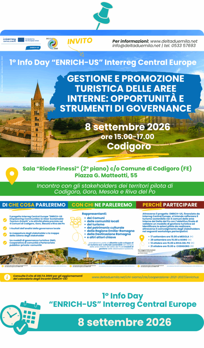 1° info day ENRICH-US 8 settembre 2026 ore 15 a Codigoro